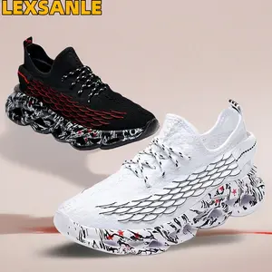 LEXSANLE White Trendy Mesh Running Sneakers - Lightweight Breathable Air Mesh Upper Swiss-Engineered Cushioning Non-Slip Rubber Outsole Urban Street Style Athletic Shoes for Men Women Versatile for Daily Wear & Running Workouts