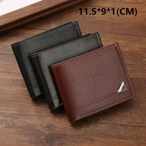 New Men's Wallet Short Style Money Clip Young Business Casual Horizontal Leather Fashion Large Capacity Soft Leather Wallet