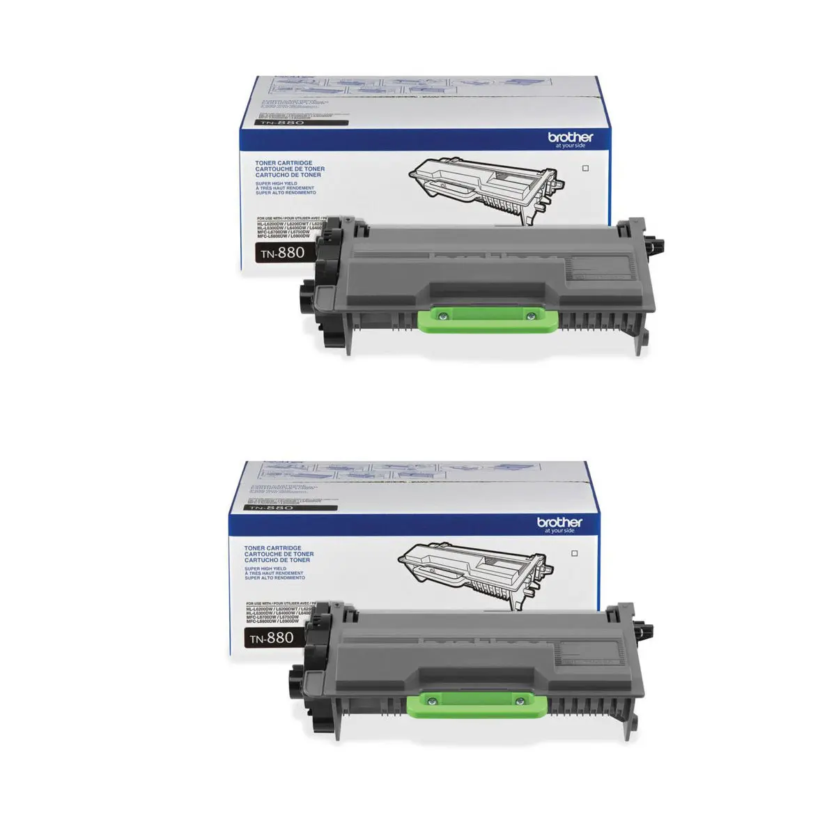 Brother TN880 Super High Yield Black Toner Cartridge Packaged Set, 2-Pack, Up to 12000 Pages