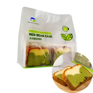 Success Import Matcha Red Bean Cake - 8 Pieces 15.52 oz Nutritious Breakfast Bread Matcha Flavor Convenient Pack Snack Dessert
