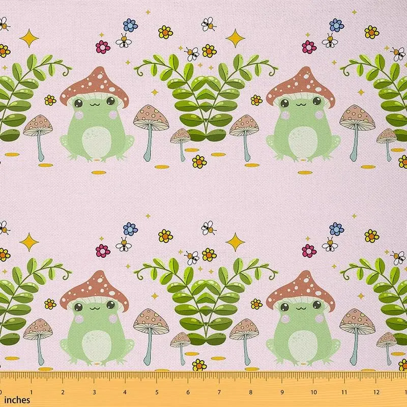 Feelyou Medium-Weight Polyester Waterproof 3D Tropical Frog Print Fabric - 1yd (36x58 in) for Refinishing Furniture, Hammock, Apron, DIY Sewing Supplies
