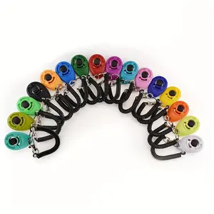 Oval Clicker Training Aid for Dogs - Colorful, Durable Plastic with Black Wrist Strap and Metal Buttons, Clicker Sound Toy for Effective Dog Training, Dog Training Aid, Without Battery