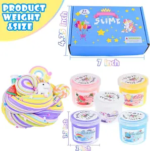 5-Pack Butter Slime Kit Sensory Toys for Kids, Perfect for Ages 6-12, Stretchable & Squishy Slime Set