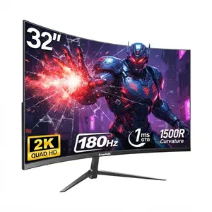 32 inch Curved Monitor 165hz/180hz Gaming Monitor 1500R QHD (2560x1440p) Computer Monitor Screen with FreeSync, DisplayPort, HDMI, Wall Mountable