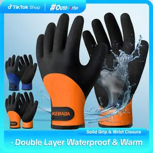 Kebada Waterproof Winter safety Work Gloves, Thermal Insulated Freezer Gloves for Working, T2 100% Latex Coating outdoorfun