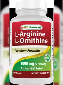 Best Naturals L-Arginine L-Ornithine - 1000mg per Serving - 120 Tablets - Non-GMO & Gluten Free