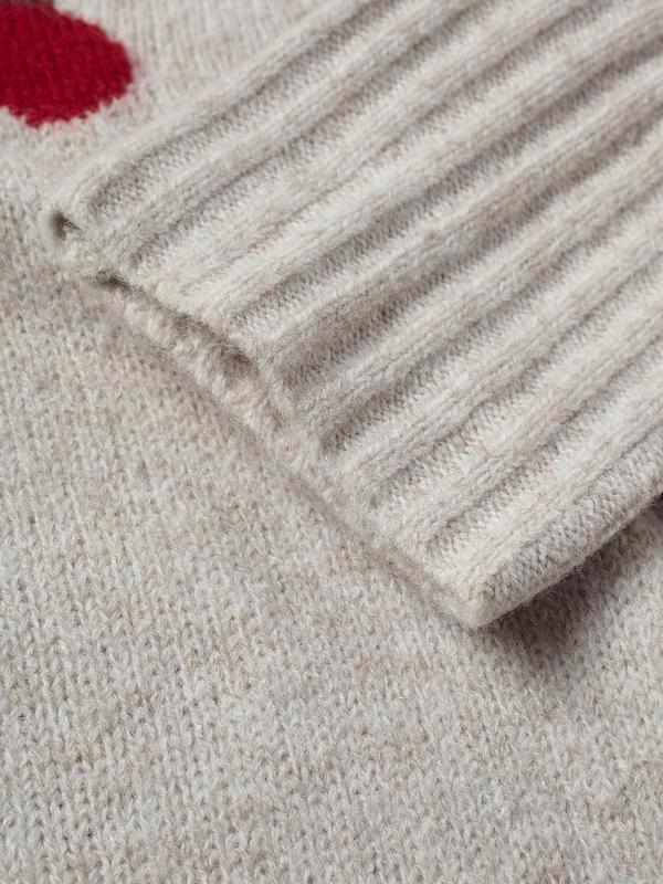 Women's Cherry Pattern Button Front Knitting Longsleeves Cardigans, Casual Elegant Long Sleeve Sweater Cardigan for Fall & Winter, Women's Knit Clothing for Daily Wear, Cardigan for Women, Women's Cardigan, Womenswear, Knitwear,Clothe Knitted Outfit Tops