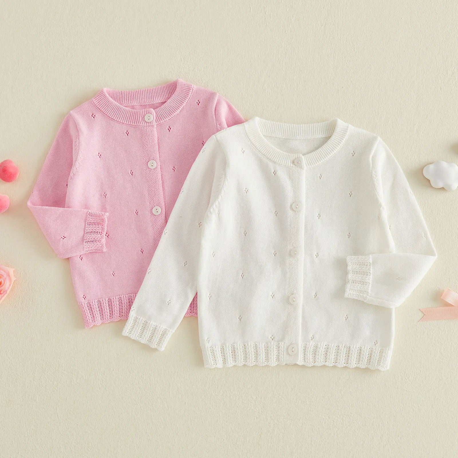 Canrulo Girls' Cardigan with Button Loose Long Sleeve Shrug Sweaters Cropped Uniforms Kids Knit Sweater Outerwear