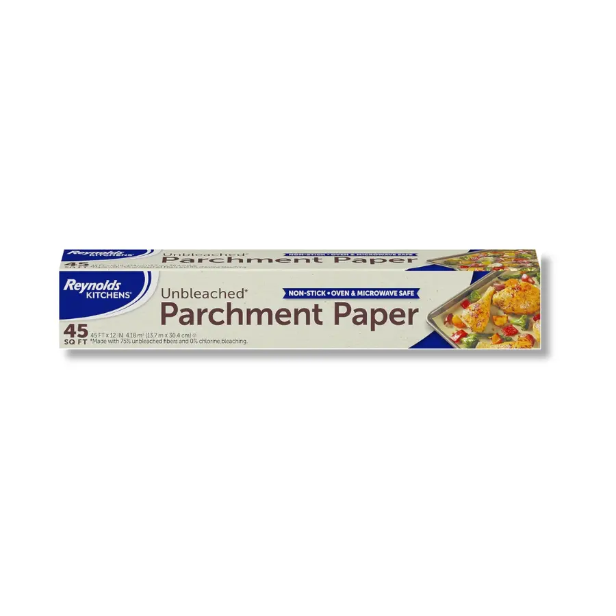 12 in x 45 ft Unbleached Parchment Paper Roll, 45 Sq Ft Nonstick Baking Paper for Oven, Microwave and Standard Baking Sheets