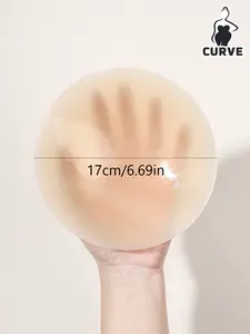Women's large-size ultra-thin silicone nipple covers, invisible and seamless breast pads, sticky bra, reusable, anti-protrusion, anti-embarrassment, suitable for wedding dresses, formal gowns, bikinis