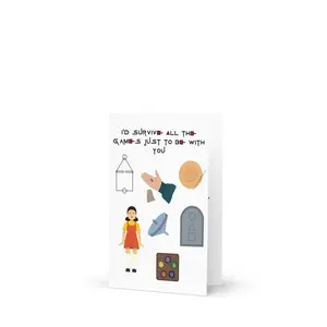 I'd Survive All the Games Just to Be With You Squid Game Inspired Card - Unique Greeting Card for Anniversaries, Birthdays & More