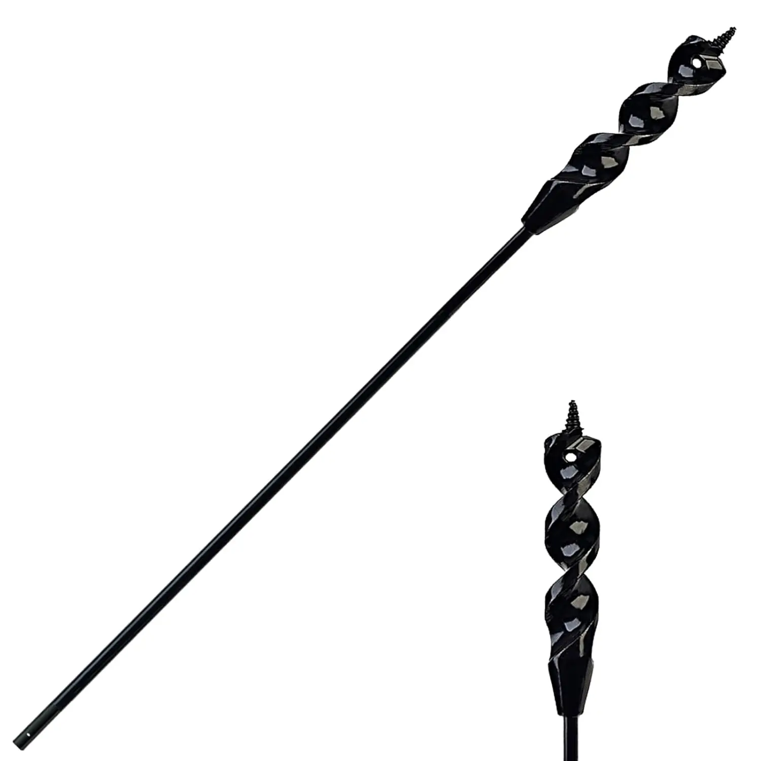 Flexible Installer Drill Bit for Pulling Wires Through Walls Ceilings and Sidewalks,54-Inch Long, 1-1/4-Inch Auger with a Fish Eye Hole and Screw Point, 1/4" 3-Flat Anti-Slip Shank.