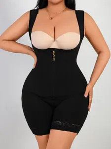 New cross-border European/American thick mesh bodysuit with steel boning—strong compression for body shaping, tummy control, and powerful figure sculpting