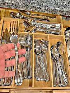 40 Piece Silverware Stainless Steel Flatware Set