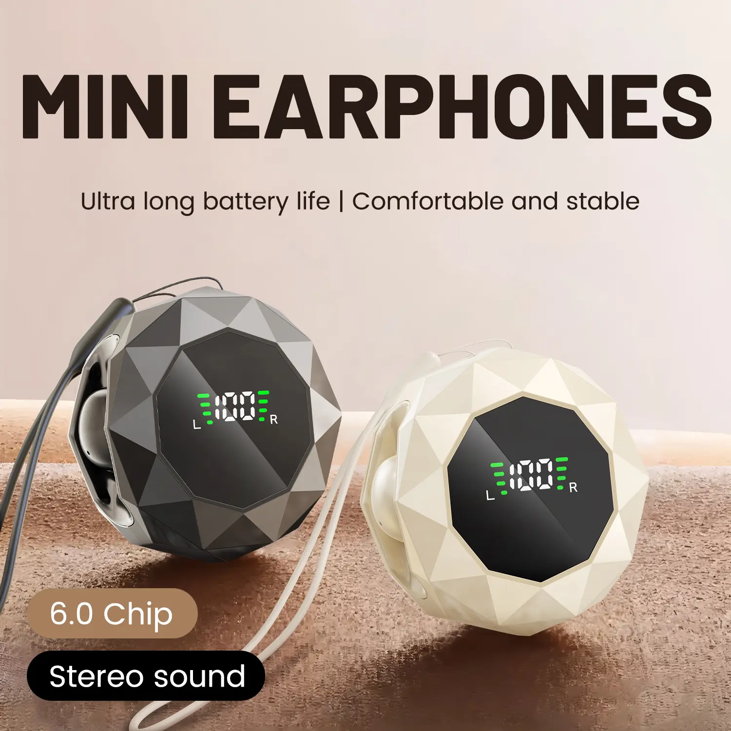 TWS Earbuds Bluetooth 6.0 Headset with Bluetooth 6.0 Link, Waterproof Water Resistant Earphones, Mini Invisible In-Ear Portable Earbuds, Sleep Earbuds with Built-In Microphone for Sleeping, Sports, Audio Calls,back to school,back to school haul