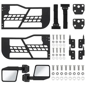 GARVEE Off Road Tubular Trail Doors with Side View Mirror Compatible with Wrangler JK 2007-2018 - Set of 2 Half Tube Doors for Offroad Adventure