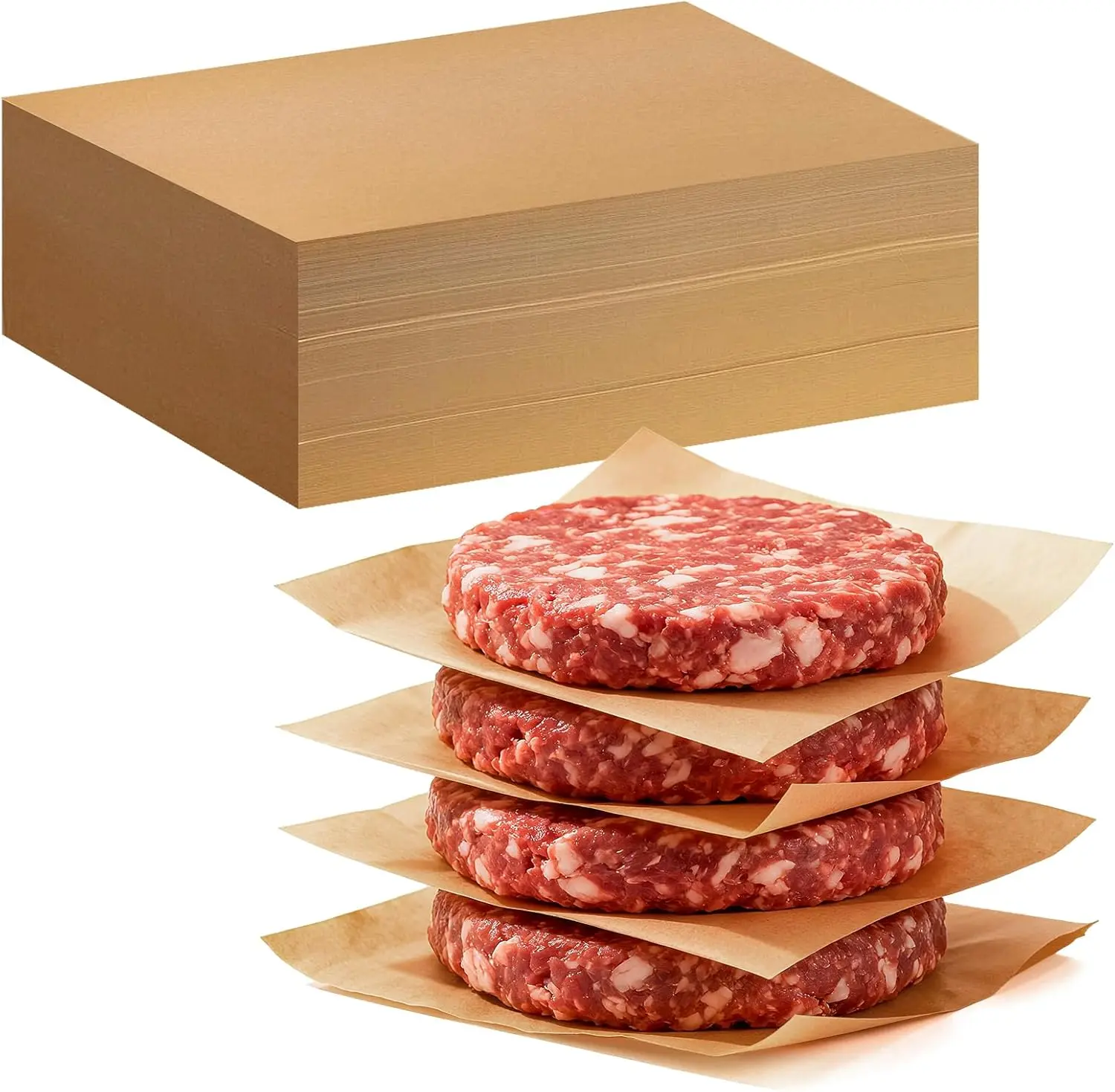 220pcs 6x6in Unbleached Parchment Paper Sheets Squares for baking, Small Precut Brown Non-Stick Baking Parchment Hamburger Patty Paper Liners for Oven, Bread, Cakes, Airfryer Liners