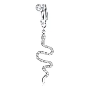 No-Punch Floating Belly Button Ring New Cute Snake Navel Rings Ear Clip Dual-use Model Jewelry