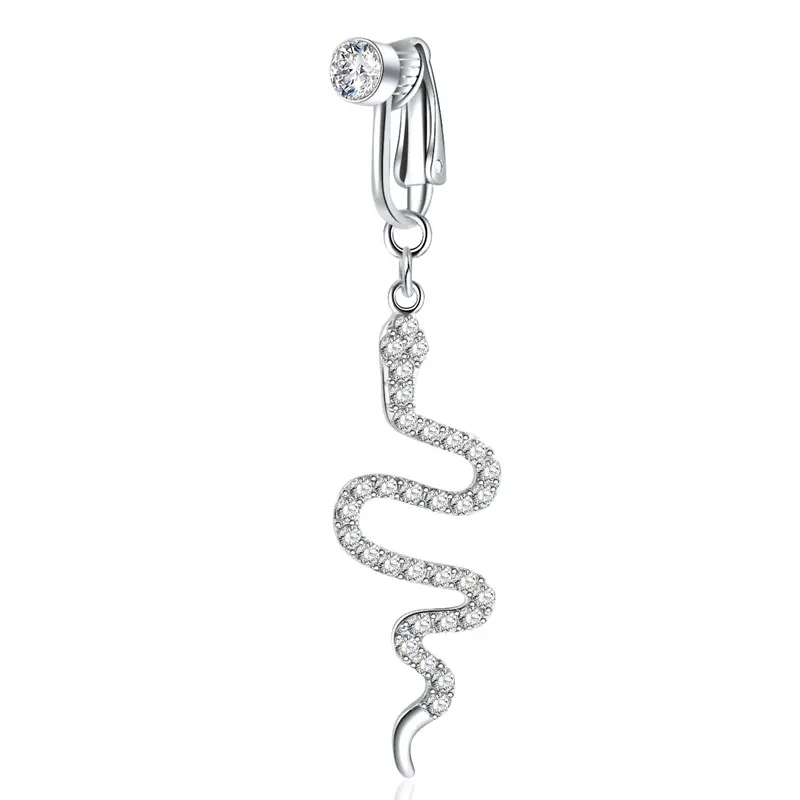 No-Punch Floating Belly Button Ring New Cute Snake Navel Rings Ear Clip Dual-use Model Jewelry