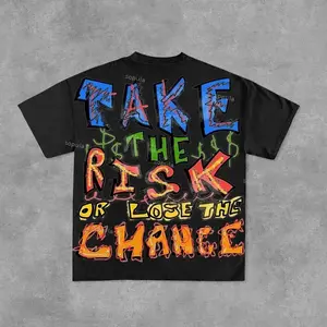 Gildan T-Shirt, Take The Risk Or Lose The Chance Graphic T-Shirt, unisex (T-Shirt is not printed on the entire front, only printed in the center like the last illustration "Your Design Here")