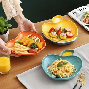 Apple-Shaped Dinner Plate-Multifunctional Heart-Shaped Base with Smooth Edges