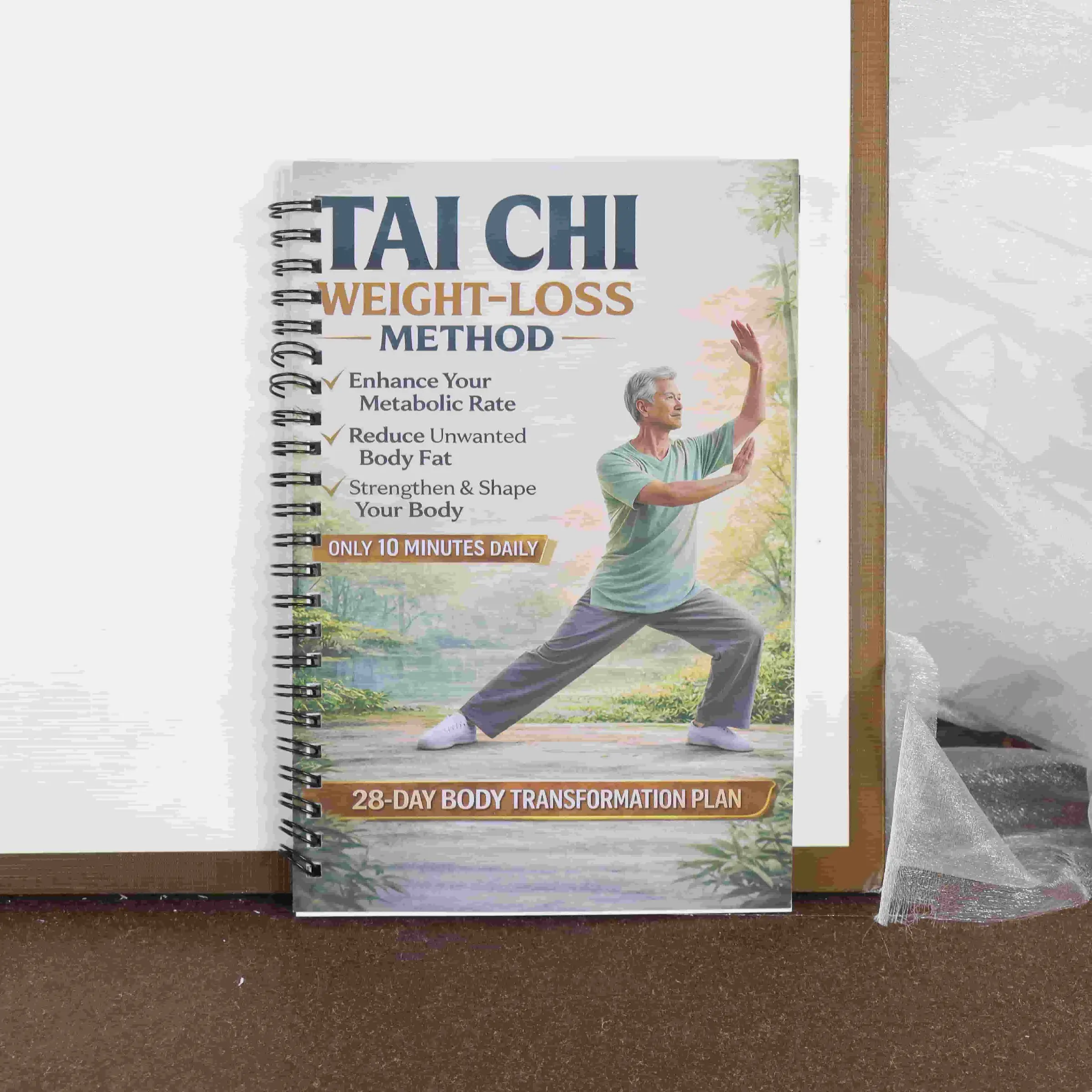 28-Day Tai Chi Weight Loss Plan Manual, Daily 10-Minute Fat Burning, Metabolism Boosting, Body Shaping Guide Book, Fitness Workbook, Fitness Journal, Healthy, Burn Slim