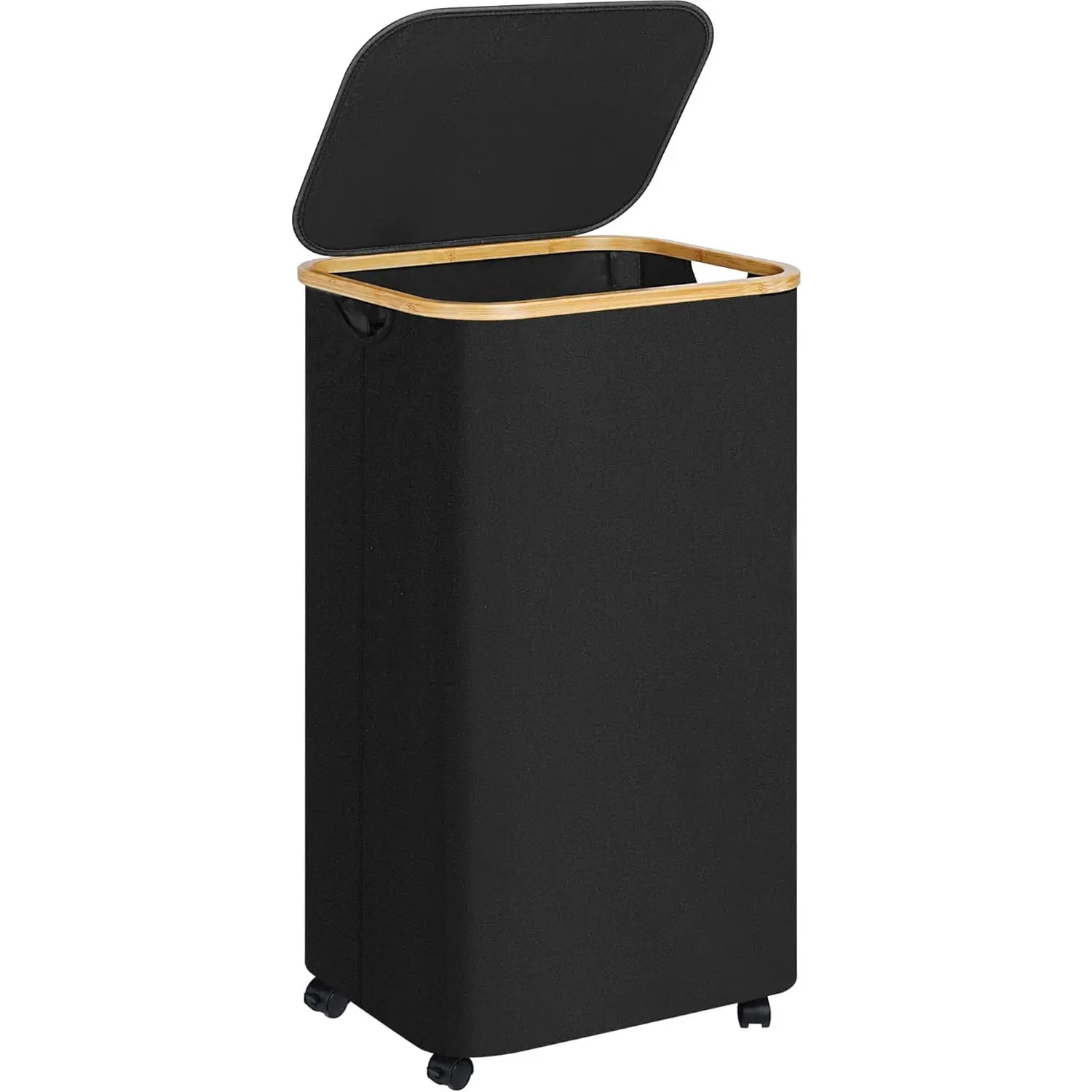 Laundry Basket with Wheels,100L Hampers for Laundry,Black Large Laundry Hamper with Lid and  Handles,Collapsible &  Tall Cloth Hamper for Dormitory Family