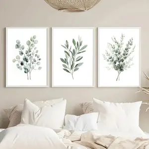 3pcs Bohemian Sage Green Leaves Prints Poster Modern Botanical Aesthetics Art Prints Wall Art Home Decor Art Poster Gifts No Framen Unframed Art Print