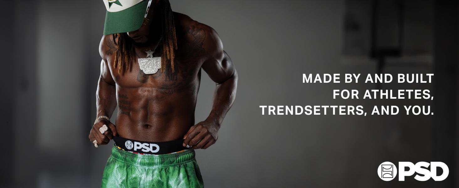 PSD Mens LA Blue Solids Boxer Brief 3 Pack - Standard Length 7 Inch Inseam, Soft and Breathable Cotton Blend Fabric Menswear Stretch