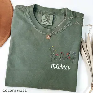 Comfort Colors Floral Mama T-Shirt, Mother's Day Gift For Mama, Boho Style, Gift for Mom, Mama Tee