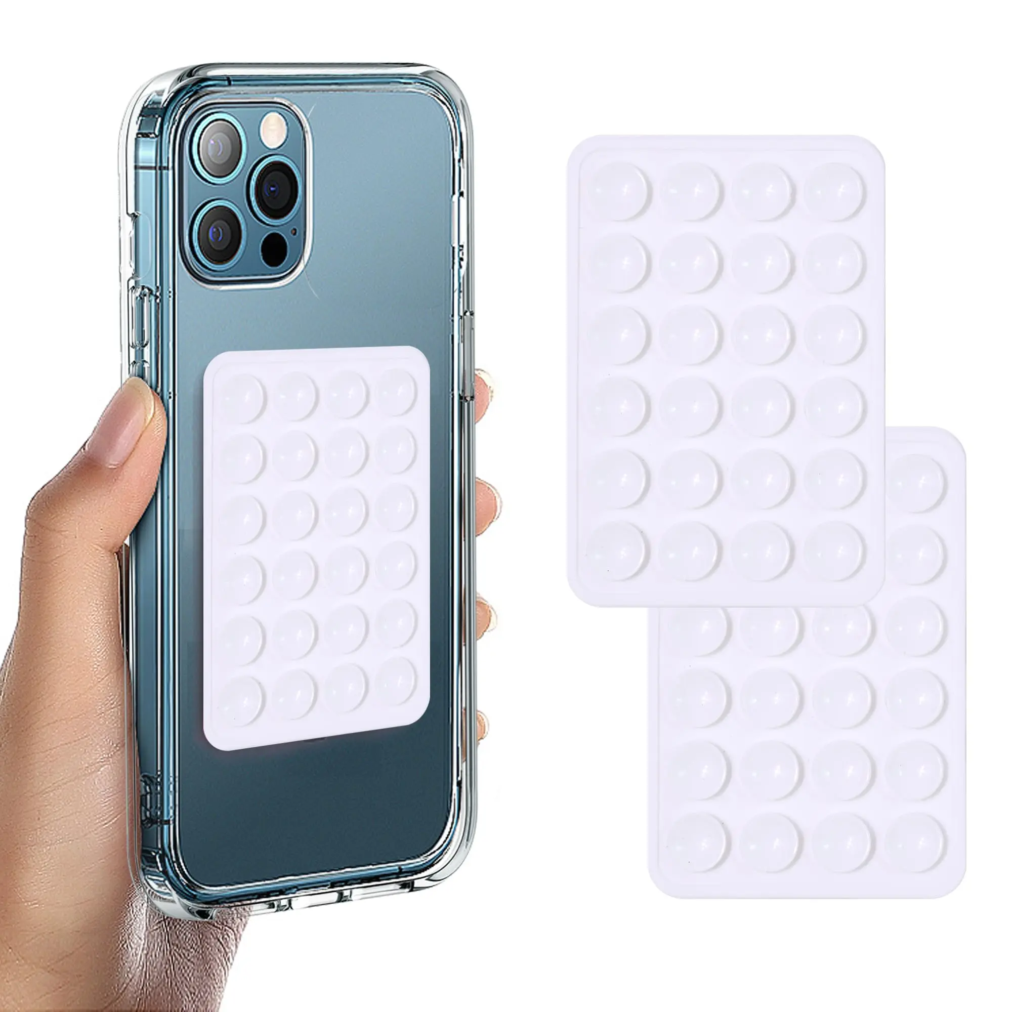 2 Pcs Suction Phone Case Mount,  Anti-Slip Hands-Free Mobile Accessory Holder, Sticky Phone Grip for Tiktok Videos and Selfies，Silicone Phone Suction Grip Compatible with iPhone and Android Cases