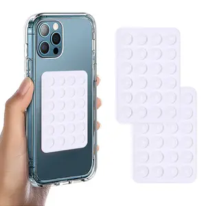 2 Pcs Suction Phone Case Mount,  Anti-Slip Hands-Free Mobile Accessory Holder, Sticky Phone Grip for Tiktok Videos and Selfies，Silicone Phone Suction Grip Compatible with iPhone and Android Cases