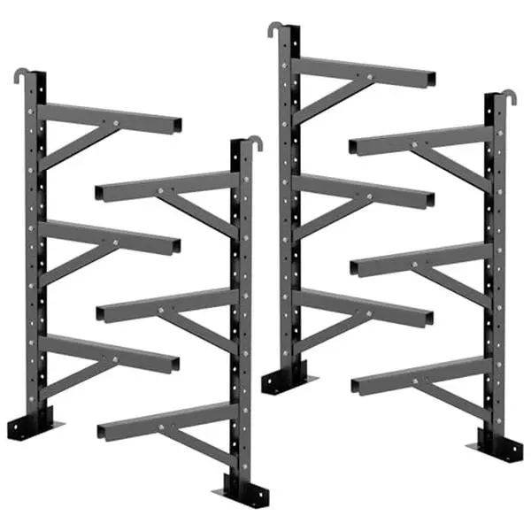 Gaomon Industrial Metal 4-Pack Shipping Container Shelving Racks, 3-Tier Adjustable Brackets, No-Drill Hanging Wall-Mount Supports, 1100 LB Vertical Storage Capacity