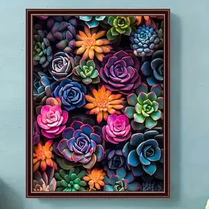 5D DIY Diamond Art Painting Kit, Succulent Mosaic Art Set, Canvas Wall Decor, Perfect Gift for Birthday, Anniversary