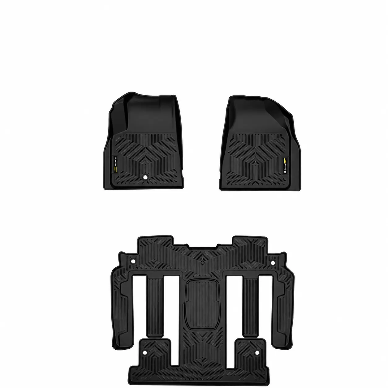 Custom Fit Floor Mats & Liners, All-Weather TPE Mat Compatible with Chevy Traverse/Buick Enclave/GMC Acadia 2009-2017, Fits 2nd Row Bucket Seats Only, Black Car Interior Accessory, Mat Floor Mats