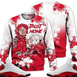 Retro 13 Chicago Sweatshirt, Chicago 13s Outfits, Trust No One Scary Streetwear Unisex Sneaker Matching Shirts