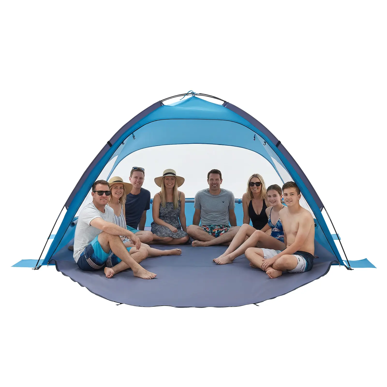 VEVOR 8-Person Camping Beach Canopy, Lightweight Polyester Sun Shelter with UPF 50+ Sun Protection, Windproof with Sand Pockets, Beach Shade Tent, Portable Beach Canopy#BacktoSchool