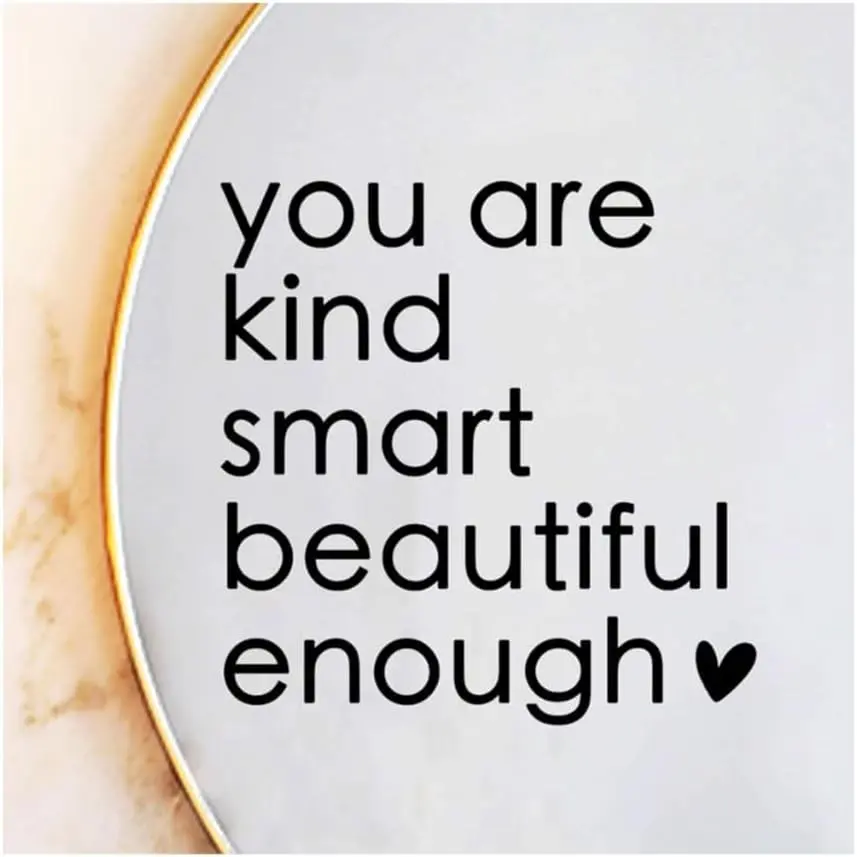 2X Self Affirmations Mirror Decal, Self Confidence, Bathroom, Entryway Decal, Mirror Affirmation, Vinyl Sticker, Salon Mirror Sticker, Positive Vinyl, Set of 2 (Black)