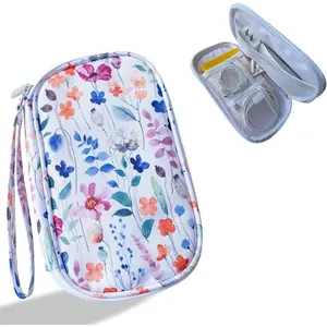 Electronics Organizer Travel Case,  Organizer Travel Essentials Tech Pouch,Suitable for Charger, , Phone,Flash Drive,Bohemian leaves