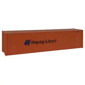 Walthers SceneMaster 949-8204 40' Hi Cube Corrugated Container w/Flat Roof - Assembled -- Hapag-Lloyd, HO Scale