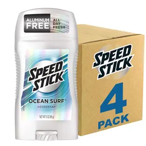 Speed Stick Men's Deodorant, Ocean Surf, 3 Ounce, 4 Pack, Packaging may Vary