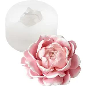 3D flower silicone mold, suitable for making aromatherapy candles, beeswax soap, resin casting, clay crafts - flexible and reusable demolding mold, easy to demold, suitable for DIY handicrafts, home decoration