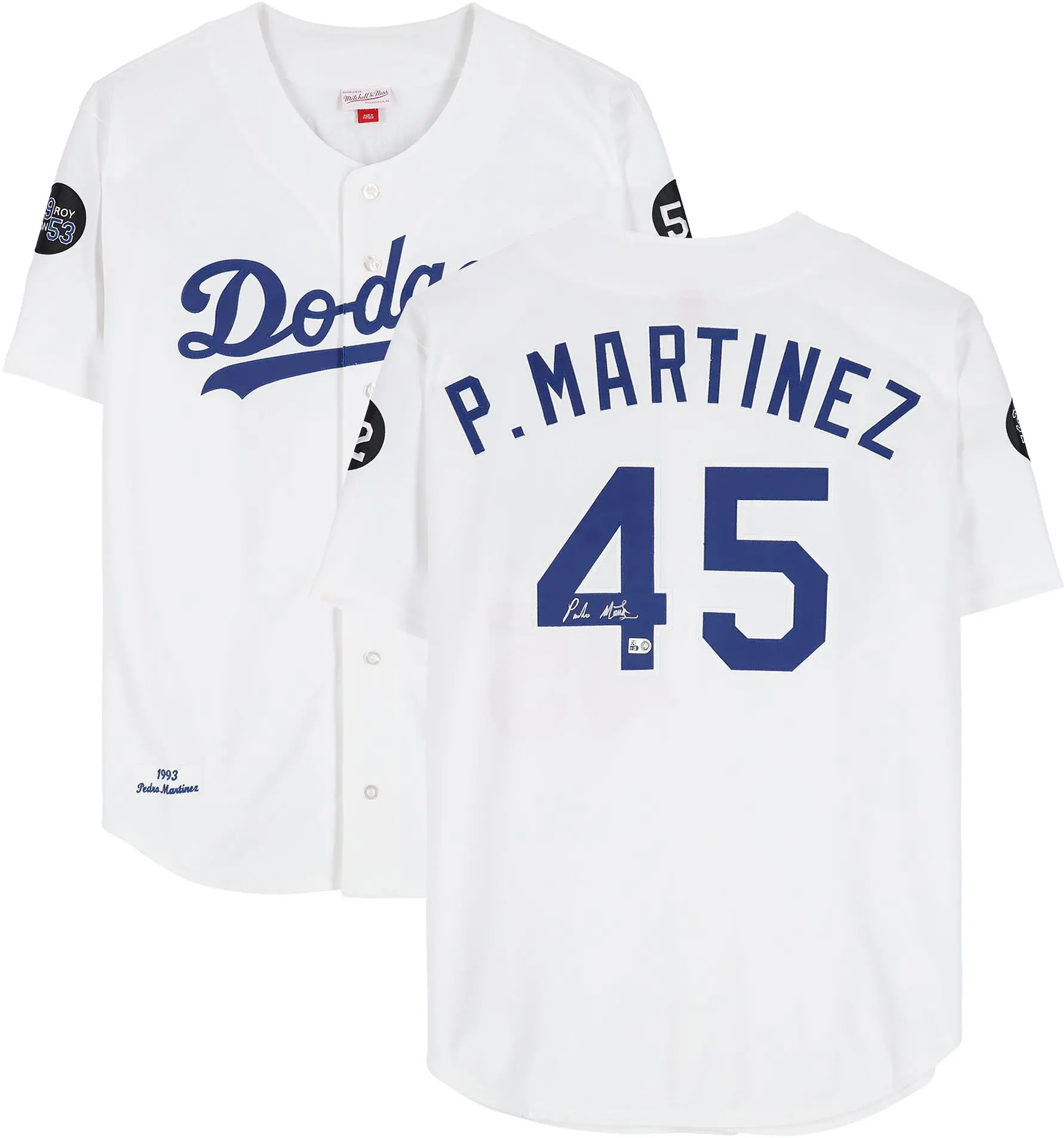 Pedro Martinez Los Angeles Dodgers Autographed 1993 White Mitchell & Ness Authentic Jersey - Fanatics Authentic Certified - NFL Memorabilia