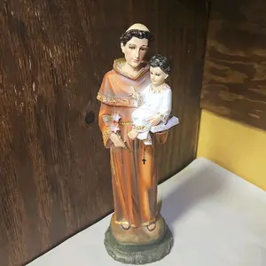 San Francisco de Asis Statue - Handcrafted Religious Figurine with Child - Ideal for Home Decor & Devotional Use