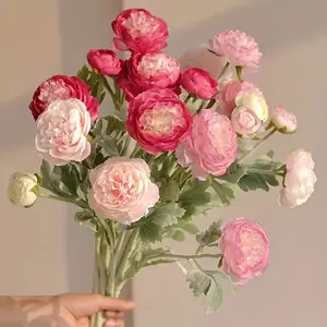 6-piece decorative peony and narcissus artificial flowers. 6-piece spring flower bouquet of peonies for home decoration. Artificial peony flower arrangement for flower arrangement.