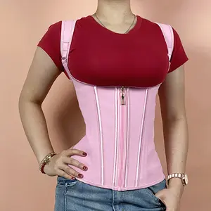 QUISHAPER Vest Cincher Trimmer Sport Girdle with Steel Bones Workout Shapewear with Adjustable Shoulder Strap Trainer Waist Trainer Womens wear Tummy Control Girdle Highwaist Shaper Corset Body Shapewear