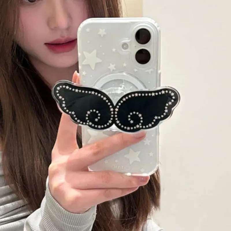 Cute Cartoon Angel Wing cx-0570 MagSafe Magnetic Grip-Stand with Magnetic Closure, Wireless Charging-Compatible Accessory for iPhone 16, Samsung S25 Cases (Toys & Hobbies DIY Felt Crafts)