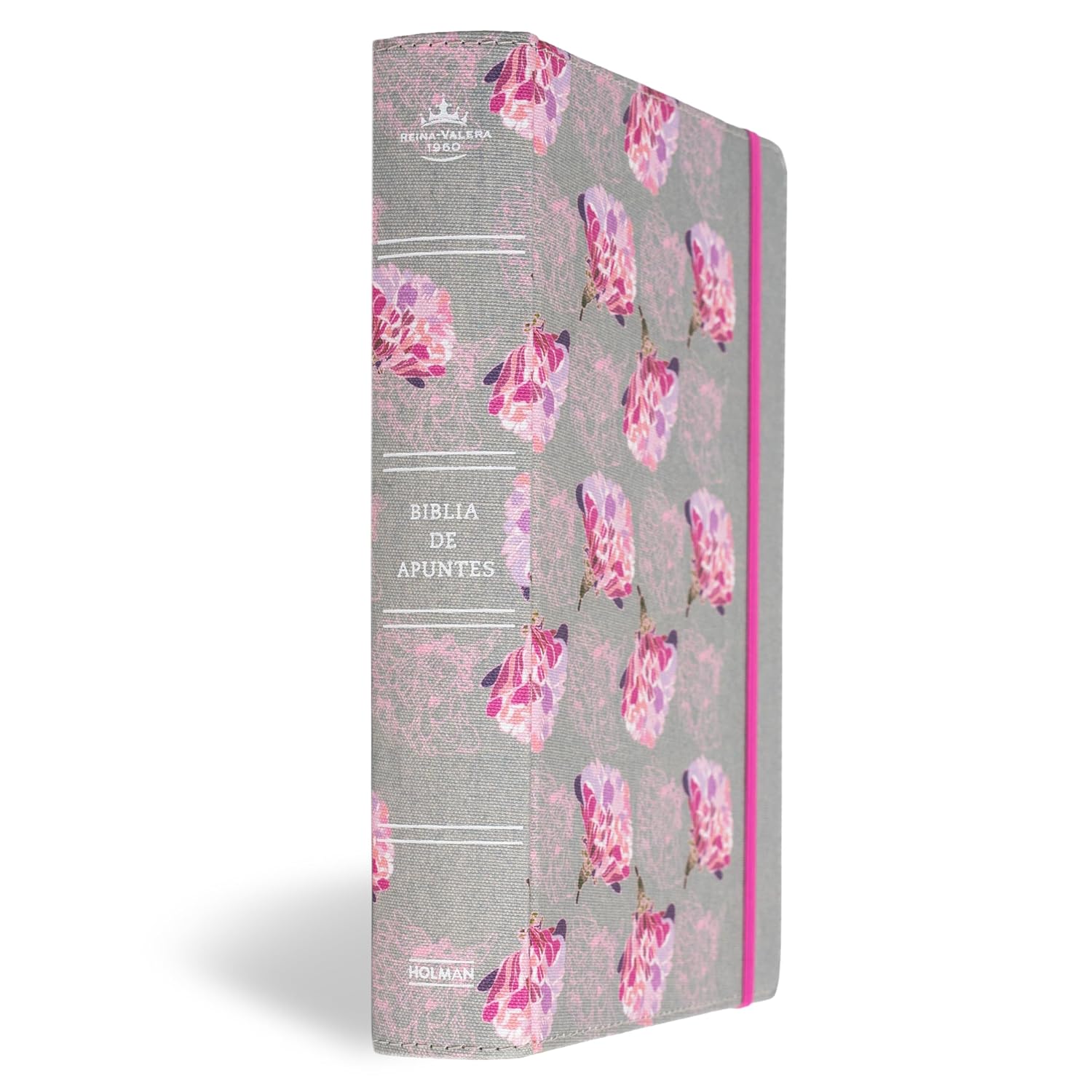 Biblia Reina Valera 1960 de apuntes gris y floreado , tela impresa | RVR 1960 NoteTaking Bible, Grey and Pink, Cloth over Board (Spanish Edition) Hardcover