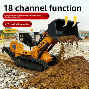 1/50 636 RC Loader Alloy Model, High-Simulation Screw Drive with Light and Sound System, Professional Desktop Collection Gift, RC Excavator, RC Construction Vehicle