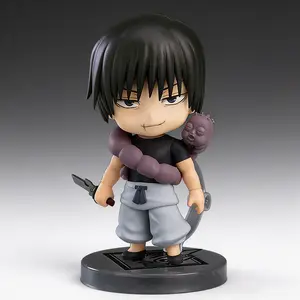 2280# Toji Fushiguro Inspired Q Version Figure, Jujutsu Kaisen Anime Chibi Action Figure 10cm, Cute Mini Collectible Model Toy with Weapon, Boxed Anime Fan Gift